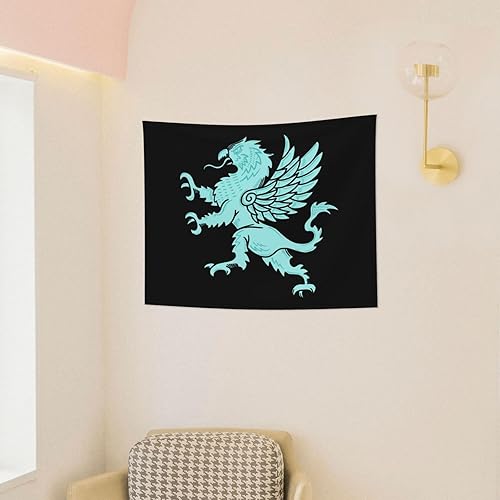 Vista 4 de Rqwaaed Griffin - Tapiz con escudo de armas que adorna perfectamente la pared, 29 x 37 pulgadas