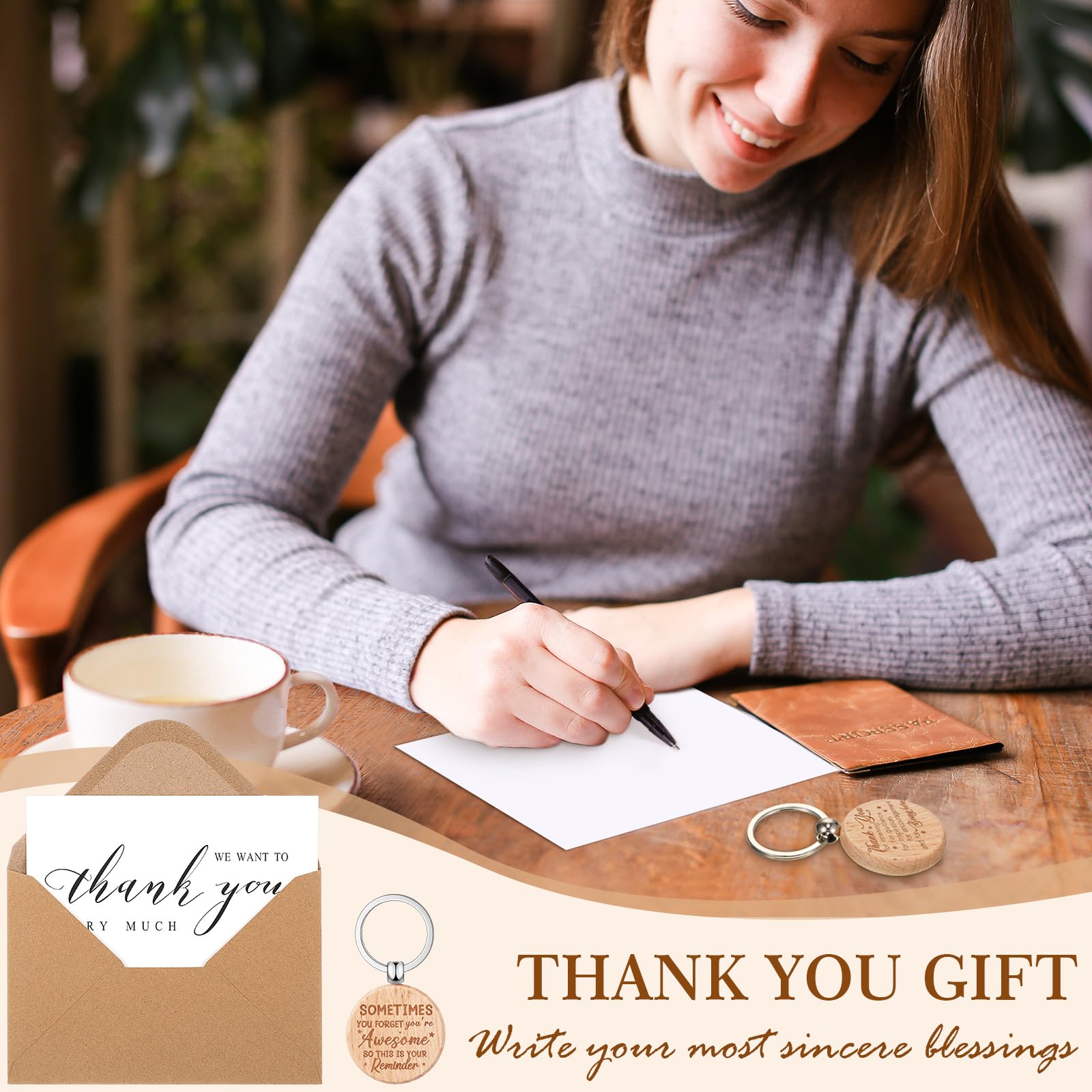 Tenare Dankeschön Geschenkset – 48 Teile Mit Inspirierenden Schlüsselanhängern, Karten & Aufklebern Für Mitarbeiter, Lehrer Und Kollegen