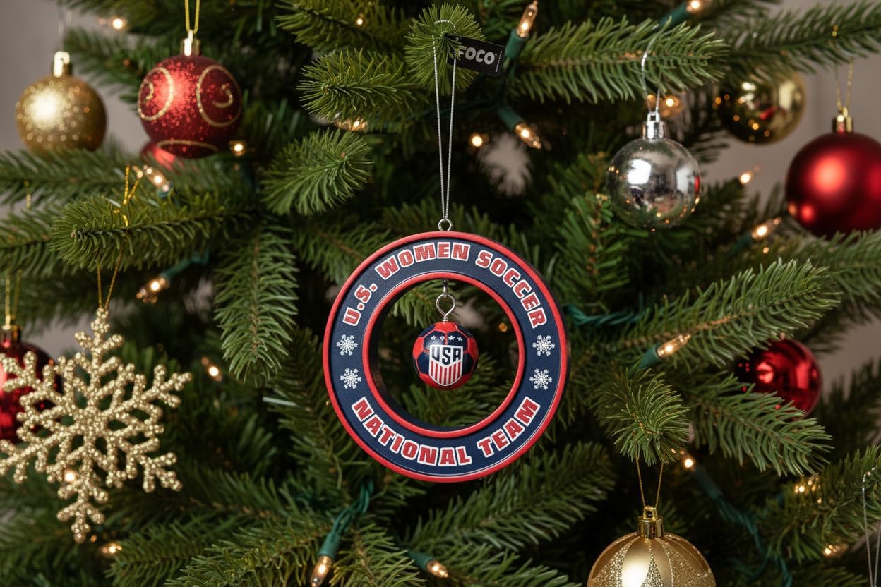 USA Women’s Soccer Floating Ball Ornament – Official USWNT Novelty Holiday Decor with Team Logo – Fun & Collectable Team USA Winter Decoration for Parties, Displays & Trees – Licensed Fan Gear image 4