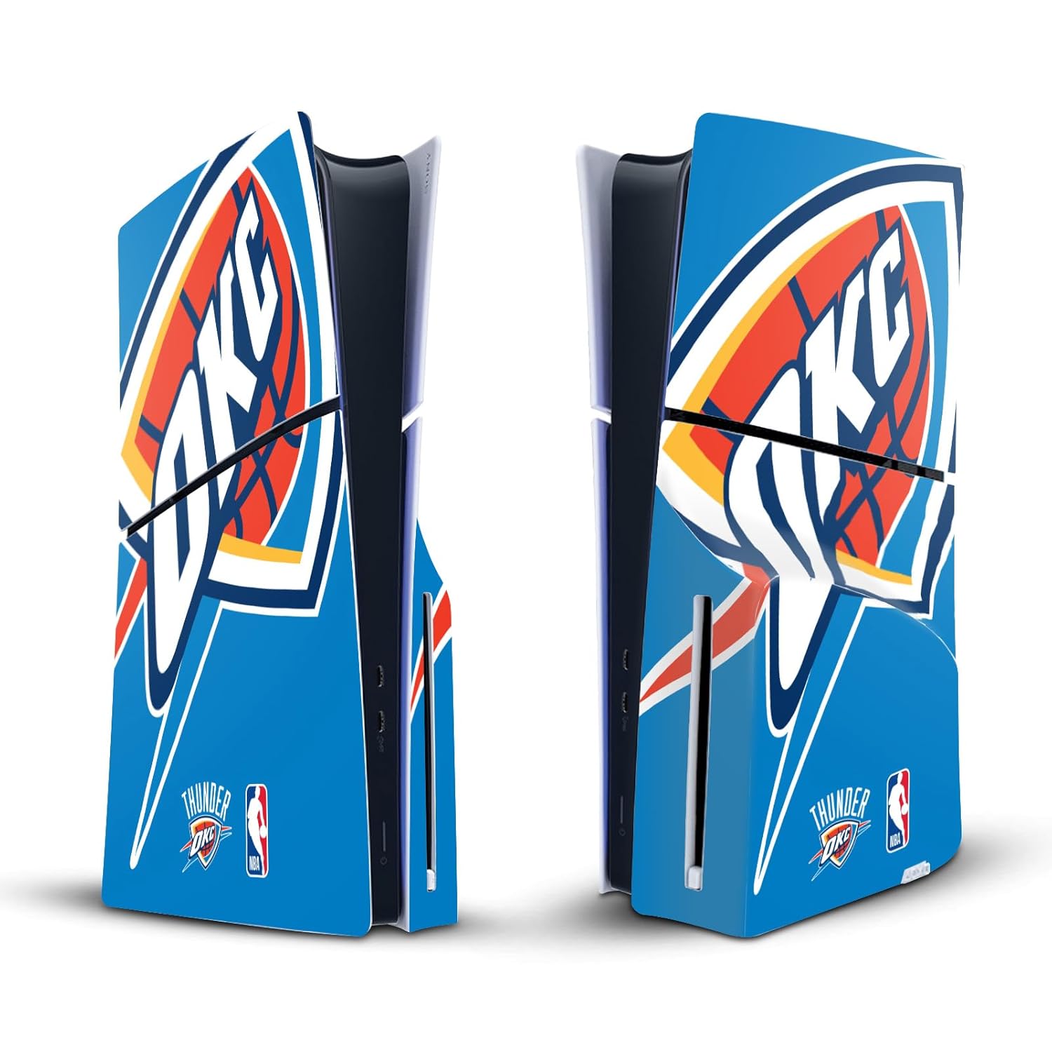 Head Case Designs Officially Licensed NBA Oversized Oklahoma City Thunder Logo Vinyl Sticker Gaming Skin Decal Cover Compatible With Sony PlayStation 5 PS5 Slim Disc Edition Console