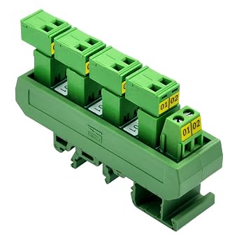 Slim DIN Rail Mount 10A/300V Pluggable Screw Terminal Block Distribution Module 5x2 Position