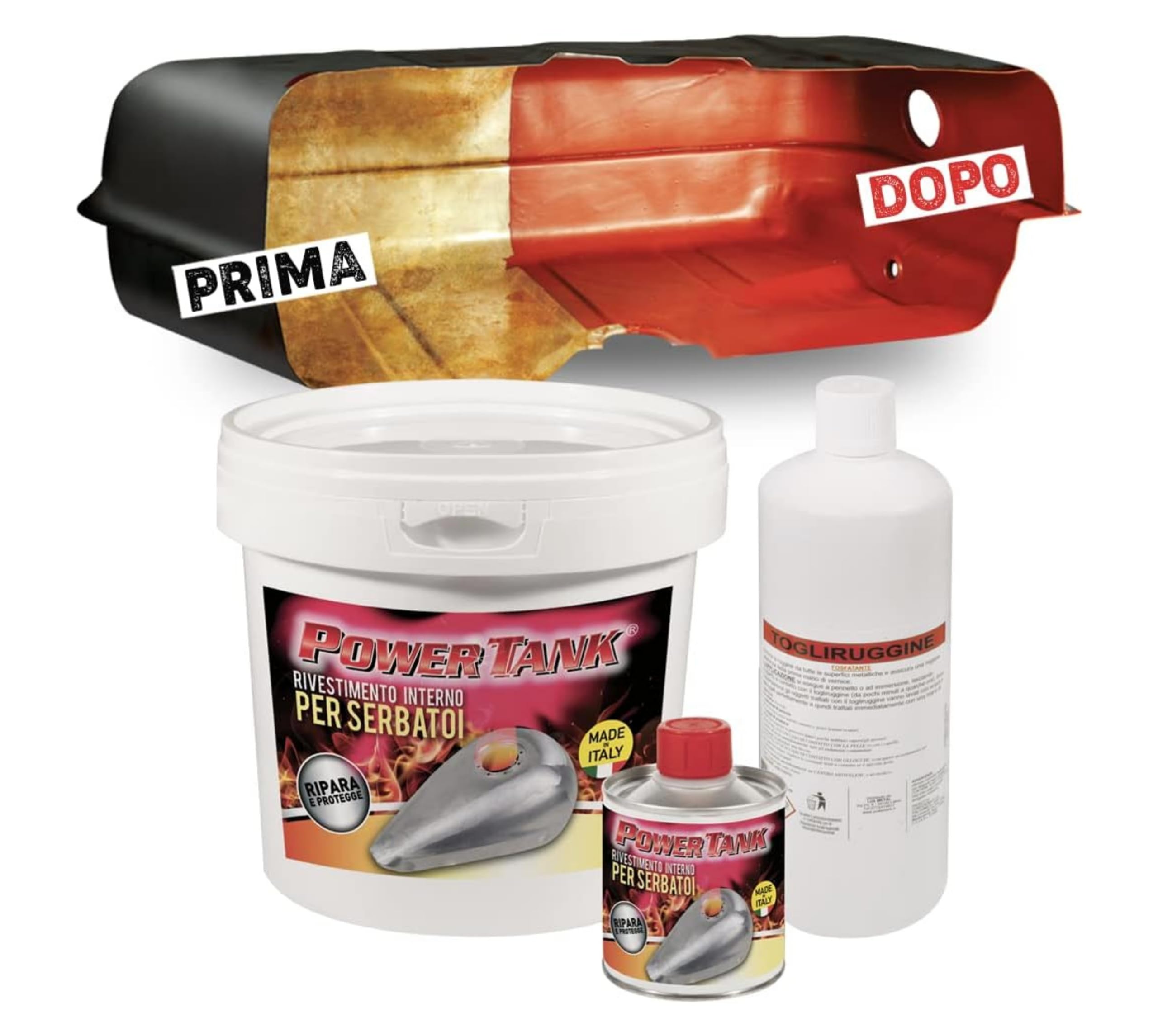 Trattamento Serbatoio Fai Da Te POWER TANK Kit Grande - Trattamento Antiruggine Per Serbatoi Auto, Moto, Fino A 50 Litri Antiruggine Per Ferro - Foto 9