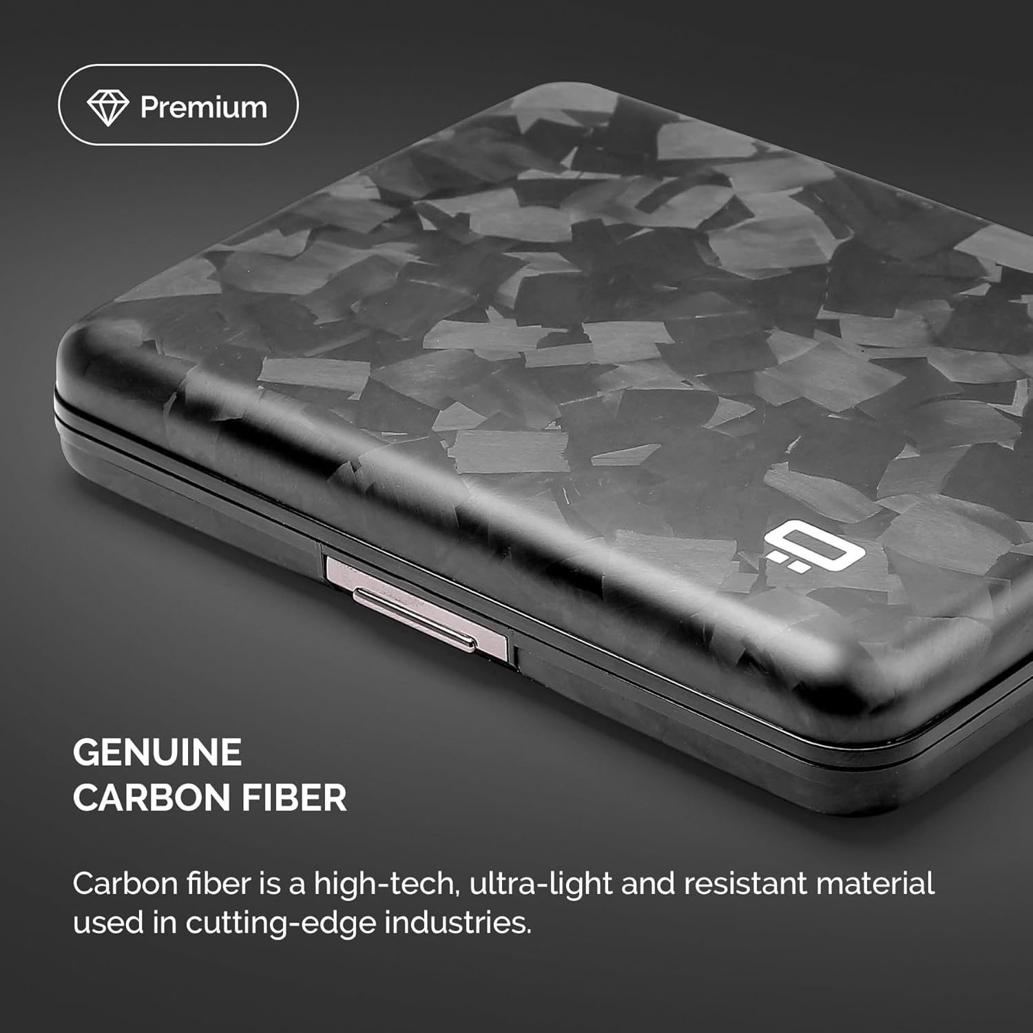 ÖGON -DESIGNS- Forged carbon fiber wallet, Large capacity with metal lock, RFID Protection against fraud & demagnetization, Smart Case Oslo Large model - Image 4