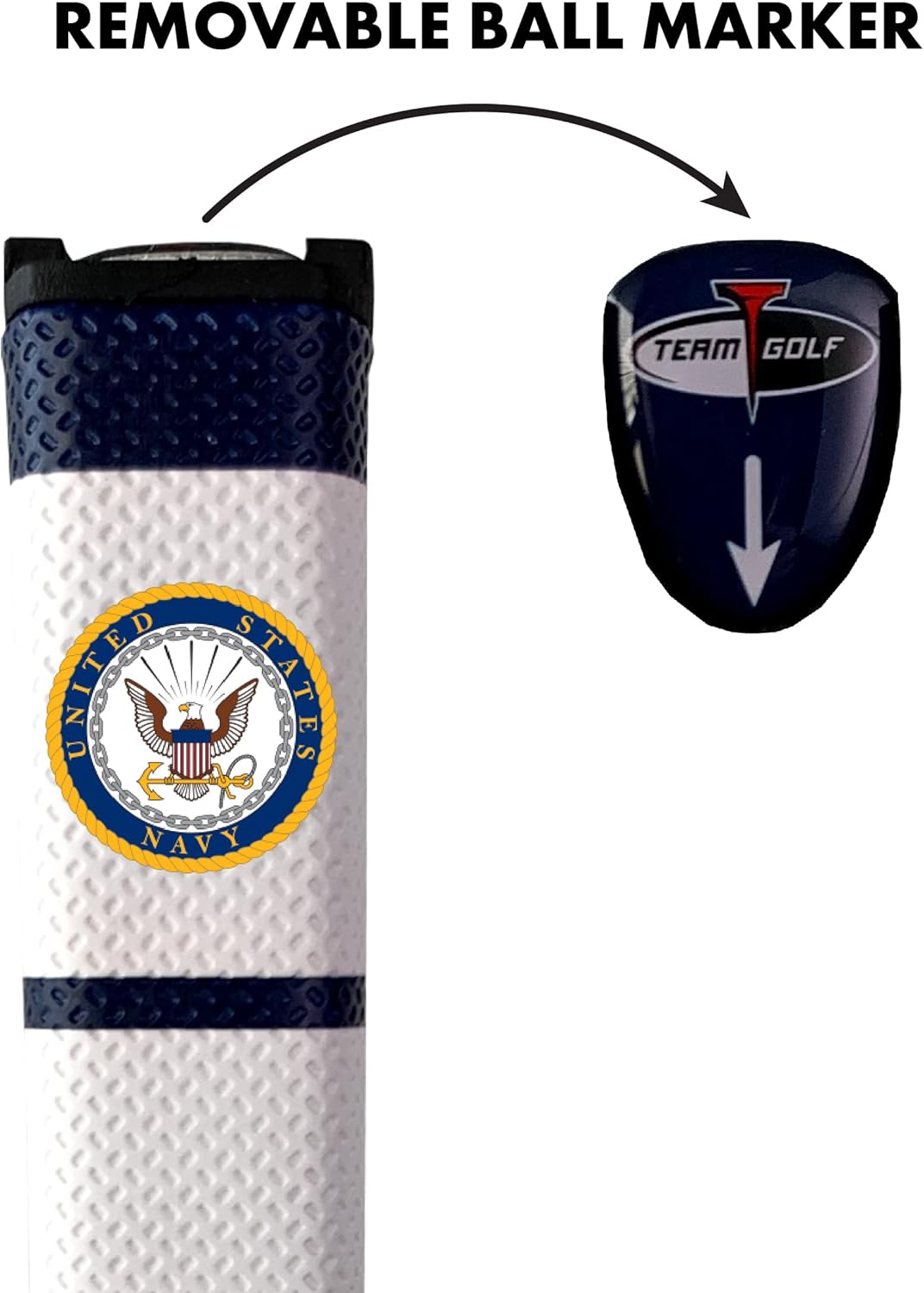 Team Golf Military Team Golf Military Golf Putter Grip (Multi Colored) with Removable Ball Marker, Durable Wide Grip & Easy to Control
