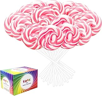 32 Pack Pink Twisty & Swirl Lollipops, Baby Shower Candy Swirl Lollipops Individually Wrapped Suckers, Girl Birthday, Valentine’s Lollipop Candy Bulk Strawberry Flavor, Gender Reveal