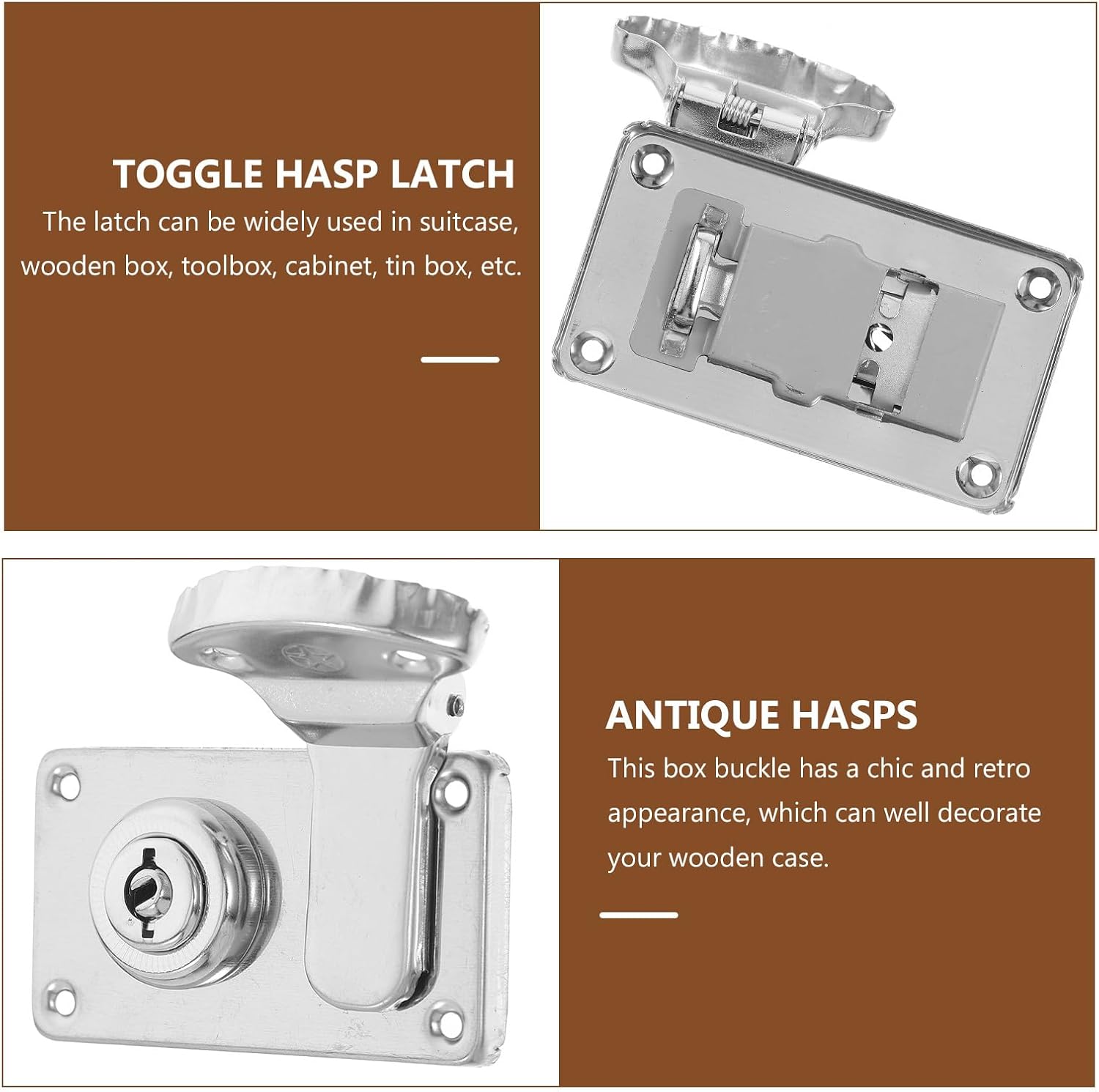 8pcs Suitcase Lock Hasp: Metal Toggle Catch Lock, Replacement Latch Clasp for Travel Baggage, Jewelry Box, Wooden Case, Toolbox Repair