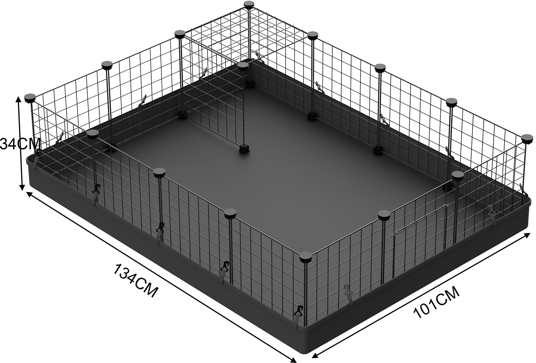LANGXUN PILIN organizer do kostek do przechowywania czarnego drutu metalowego, DIY klatka dla małych zwierząt dla królika, świnek morskich, szczeniaka | Produkty dla zwierząt domowych przenośne metalowe ogrodzenie z drutu (24 szt.)
