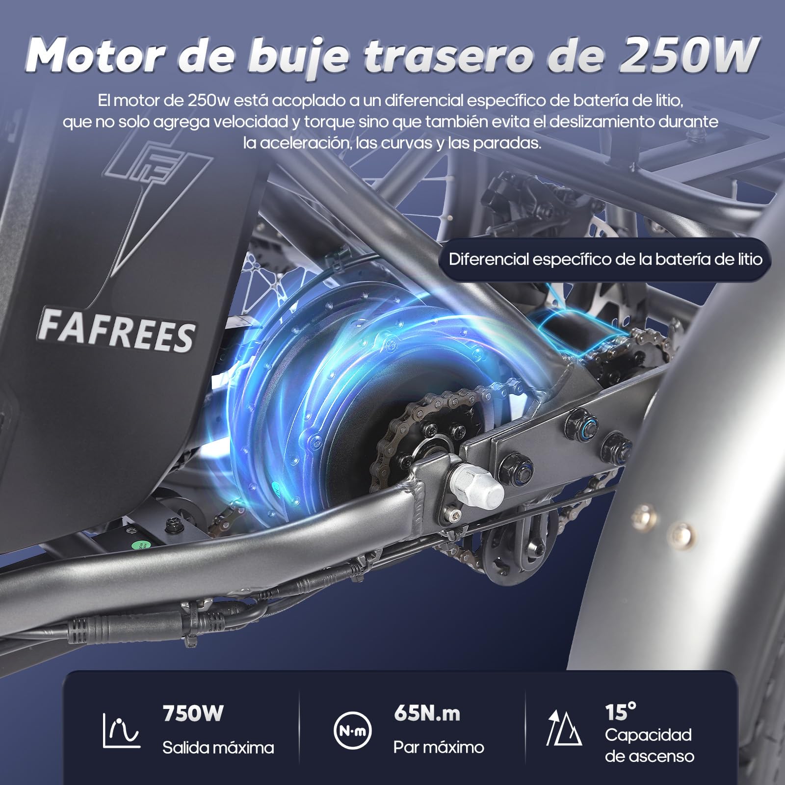 Fafrees Triciclo Eléctrico F20 Mate para Adultos, Plegable 20" x 3", Batería de 48 V/20 Ah, Frenos Hidráulicos, Triciclo de Carga Eléctric 250W, Alcance 115km