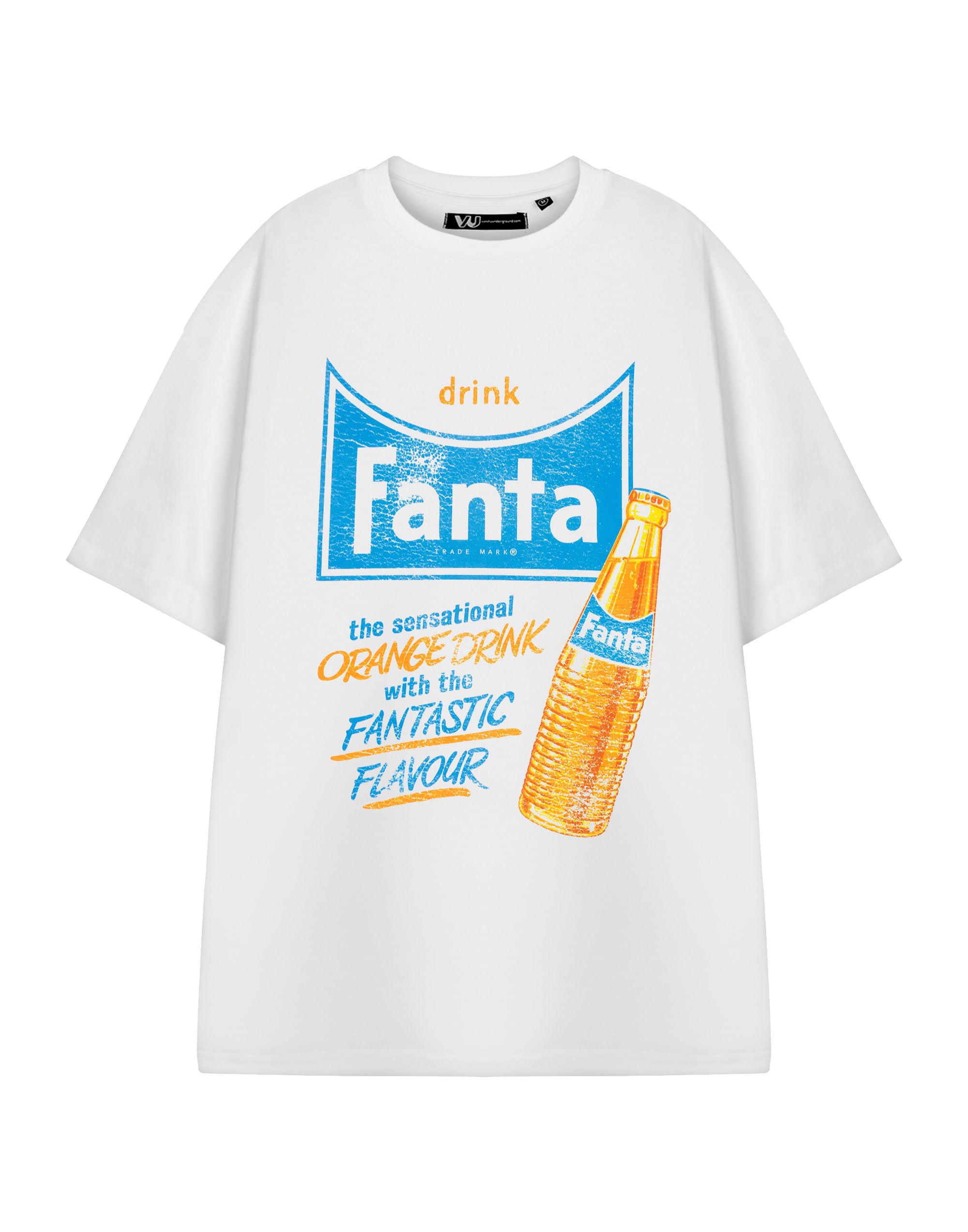 B&Q -  Coca Cola Unisex White Fanta Orange Drink Short Sleeved T-Shirt (Large)