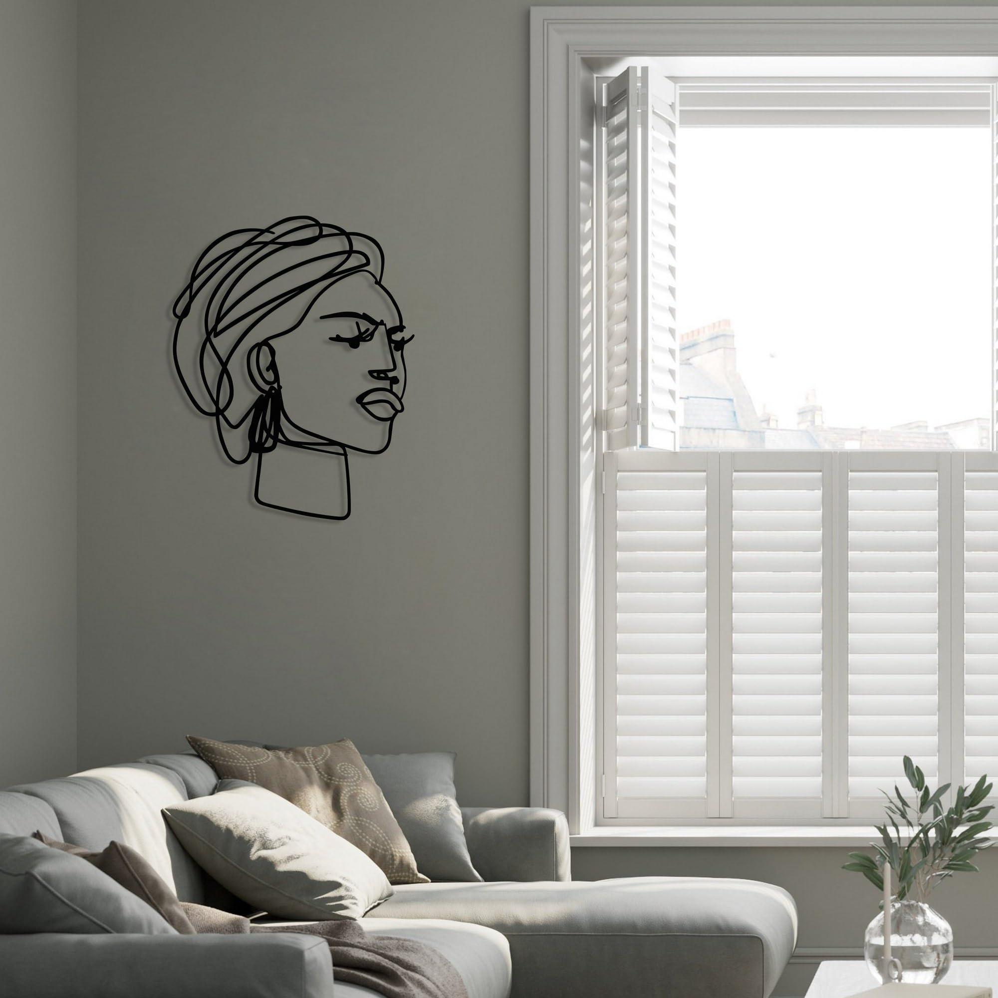 Stylish Black Decorative Metal Wall Accessory, 52.5 x 66 cm, 100% Metal, 1.2 mm Thickness, Perfect for Modern Home Decor & Office Spaces