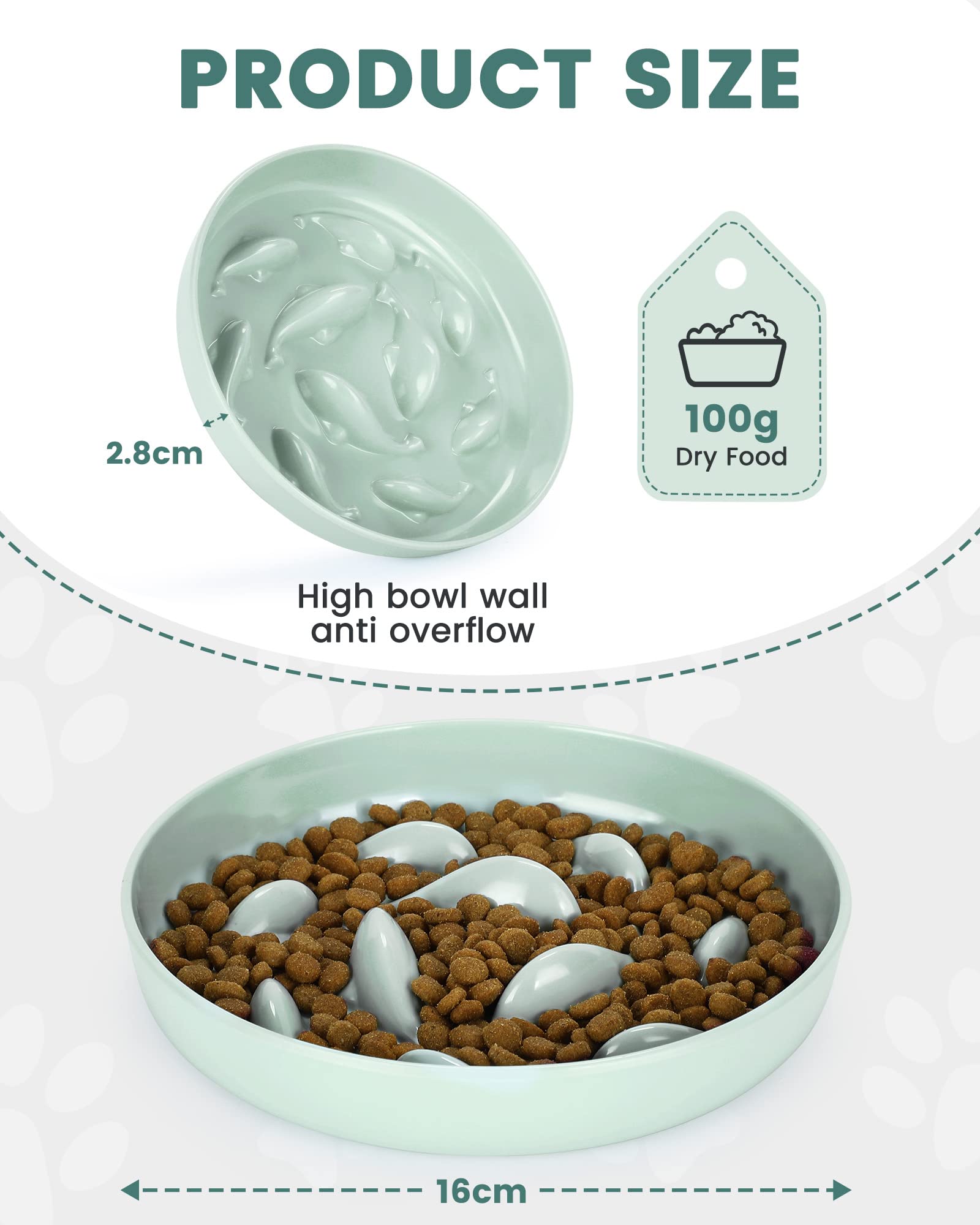 Ciotola Anti Ingozzamento Per Cani E Gatti | Cibo Lento Con Base Antiscivolo | Ideale Per Digestione E Vomito - Foto 8