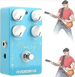 VEDO Pedal de guitarra MIMIDI CP-12 Pure Sky, overdrive limpo e altamente puro, design true bypass, 9V Caline Sky OD Efeito Overdrive puro Acessórios para pedais Instrumentos Musicais Infantis