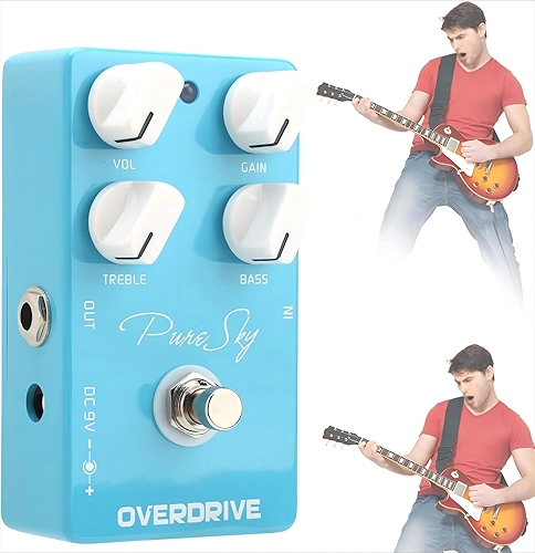 VEDO Pedal de guitarra MIMIDI CP-12 Pure Sky, overdrive limpo e altamente puro, design true bypass, 9V Caline Sky OD Efeito Overdrive puro Acessórios para pedais Instrumentos Musicais Infantis