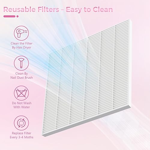 Miniatura 6 de Colector de polvo de uñas para técnicas de uñas, colector de polvo compacto y silencioso con filtro reutilizable, potente máquina de succión de