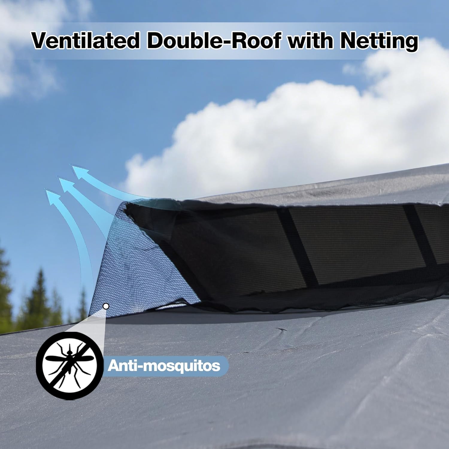 Outdoor Gazebo 10x13 with Mosquito Netting and Privacy Screens, Screen Tent with Double-Roof, Heavy Duty Shelter Canopy Tent, Patio Gazebo for Backyard, Garden, Lawn, Party