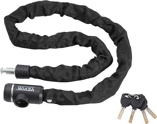 Miniatura 9 de VEVOR Candado de cadena para bicicleta, combinación de 3.94 pies con 3 llaves, cerraduras de bicicleta antirrobo de alta seguridad, perfectas para