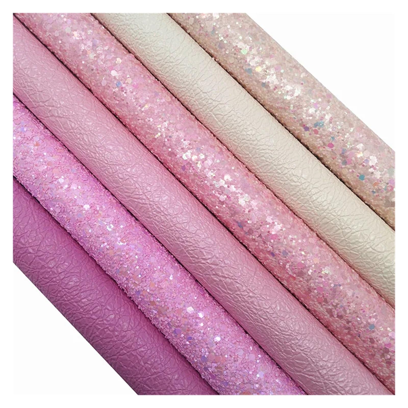 Tkanina ze sztucznej skóry z grubymi brokatowymi d Grube, brokatowe arkusze ze sztucznej skóry w mini rolkach na filcowy podkład z kokardkami(2-30X134CM)