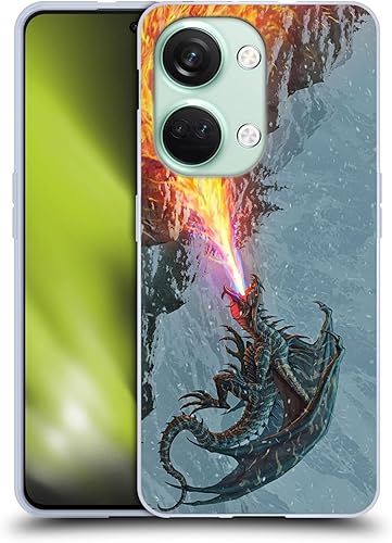 Head Case Designs Officially Licensed Christos Karapanos Power of The Dragon Flame Mythical Art Soft Gel Case Compatible with OnePlus Nord 3 5G