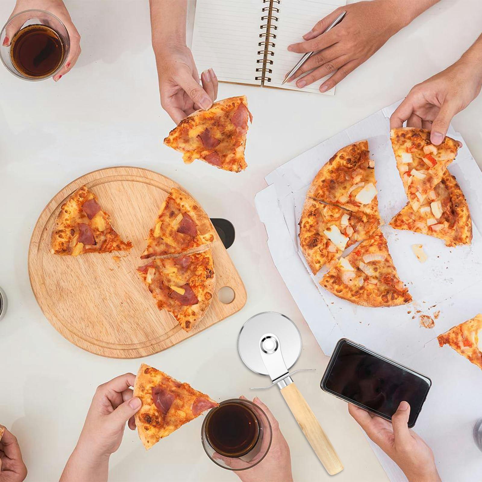 Rotella Tagliapizza In Acciaio Inox - Professionale, 21cm, Per Pizza, Torte E Pane - Foto 9