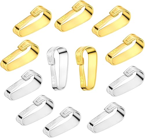 10 piezas de plata de ley 925 conectores de cierre para collar, gancho de fianza a presión, clip de pinza, colgante, broches, conector de cadena