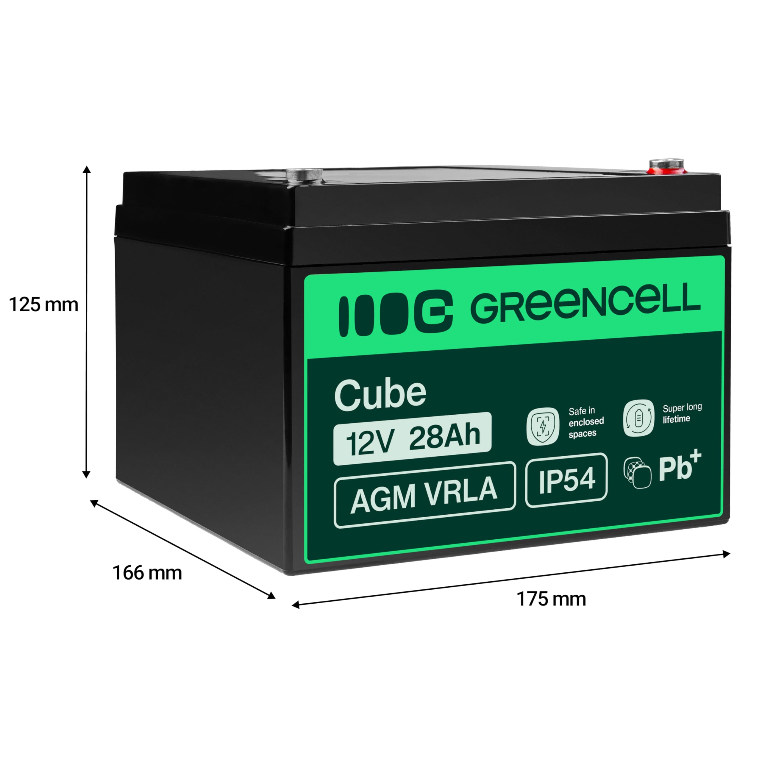 Green Cell® AGM 12 V 28 Ah akumulator ołowiowy akumulator ołowiowy akumulator akumulator żelowy akumulator odporny na cykl pracy Unbemann Caravan | fotowoltaika | wózek inwalidzki | akumulator solarny | panel słoneczny | kampera