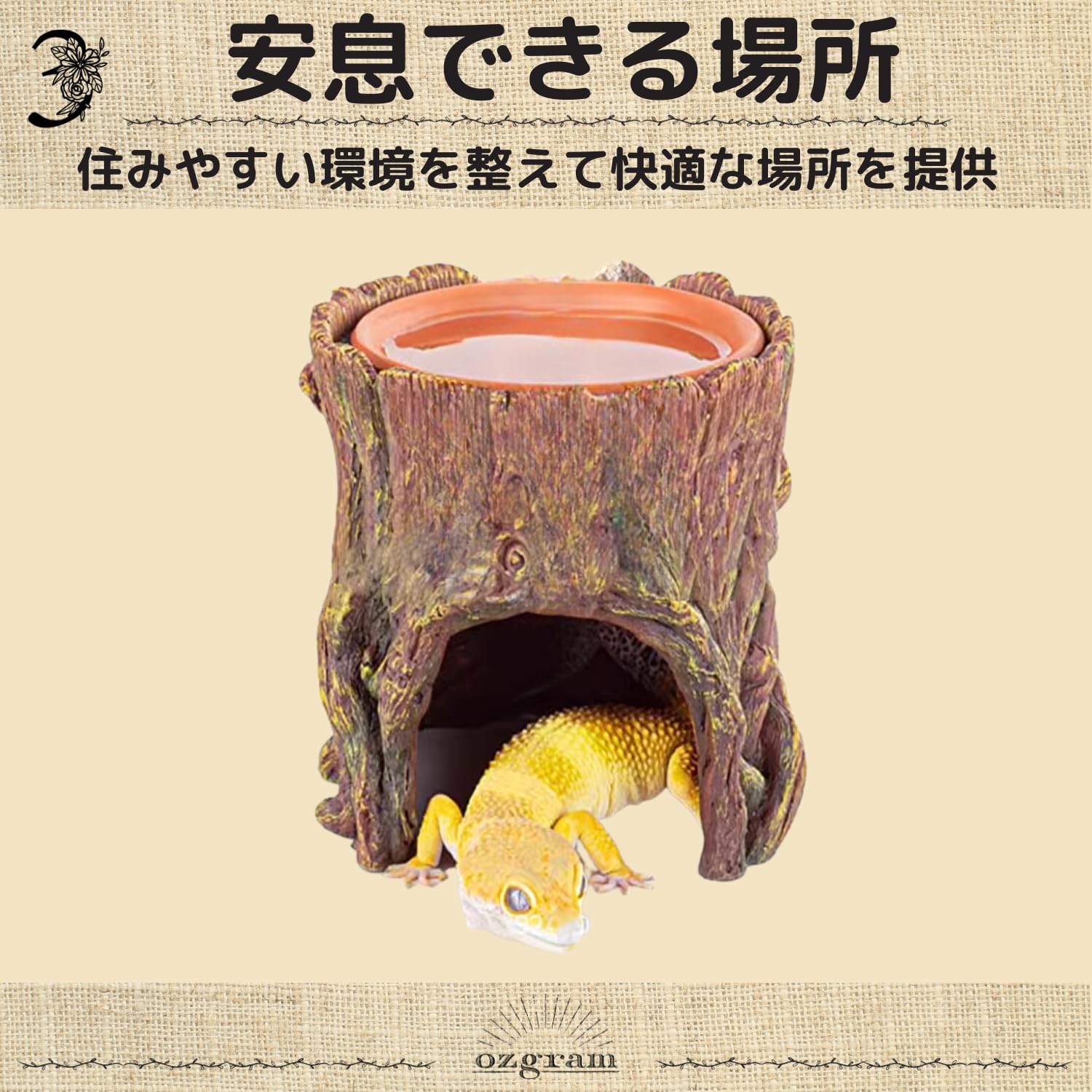 Amazon | ozgram シェルター 切り株 【Sサイズ】 (幅140 mm×奥行140mm