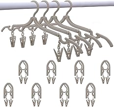 Folding Hanger, Travel Hanger, Set of 4 with Clips, 8 Clips, Foldable, Portable, Laundry Hanger, Convenient, Lightweight, Multifunctional, Plastic, Space Saving, For Travel/Business