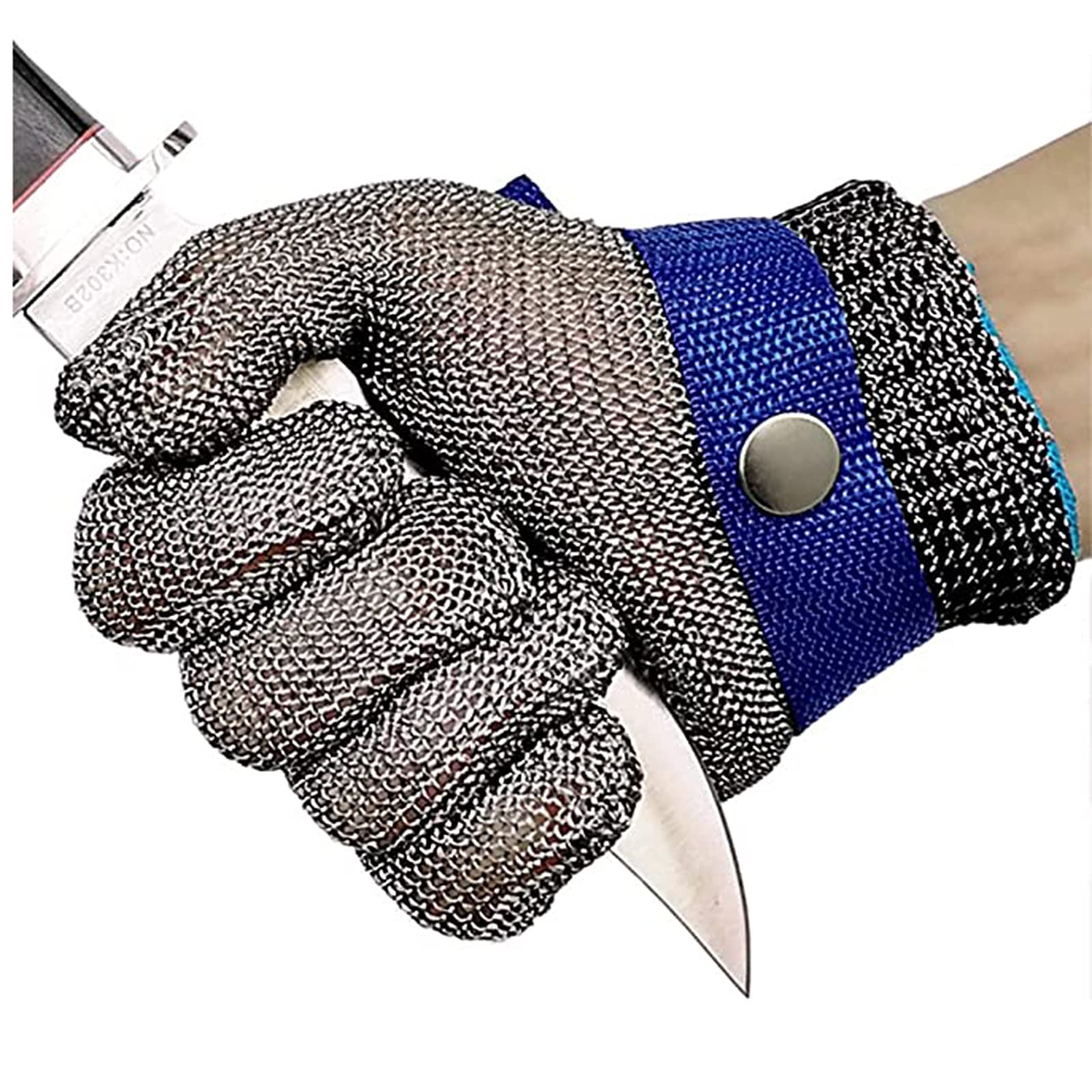 WXYZ Guantes metálicos de Acero Inoxidable Resistentes al Corte, Guantes de Trabajo de Seguridad de protección de Nivel 5, para Manos a la Izquierda y Derecha (Size : X-Large)