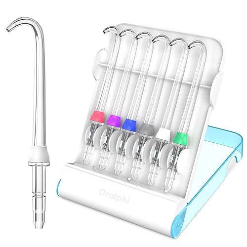 Puntas de repuesto para el hilo dental Waterpik (6 puntas de dentadura de implante y paquete de estuche de almacenamiento)