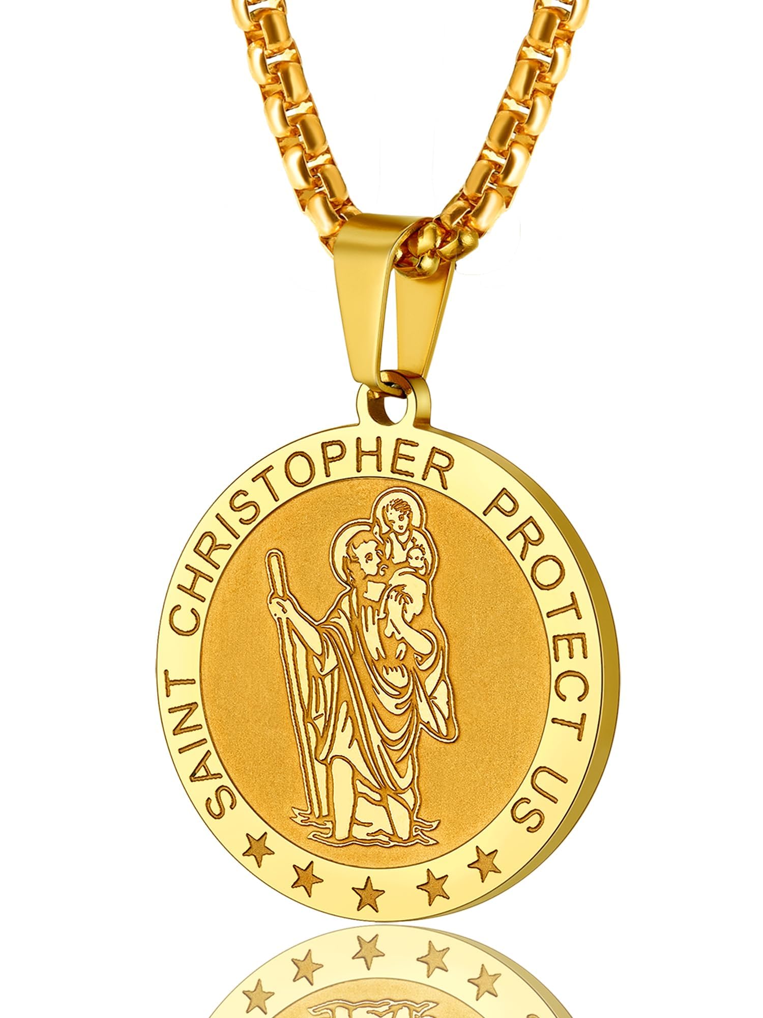 PROSTEEL St Christopher/St Benedict/St Michael Pendant Necklace for Men
