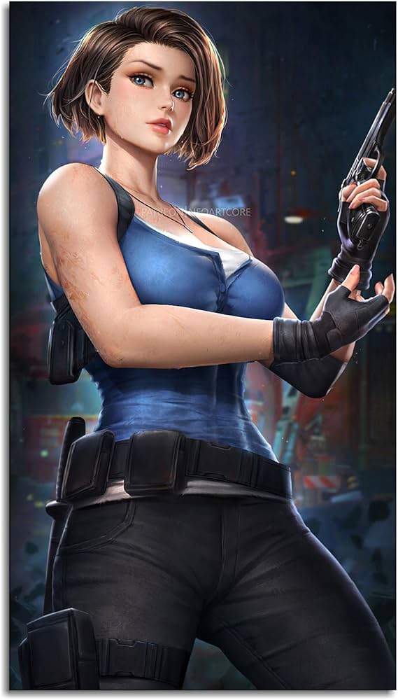 Evil Jill Valentine Wall Art Anime Style Poster Canvas Prints
