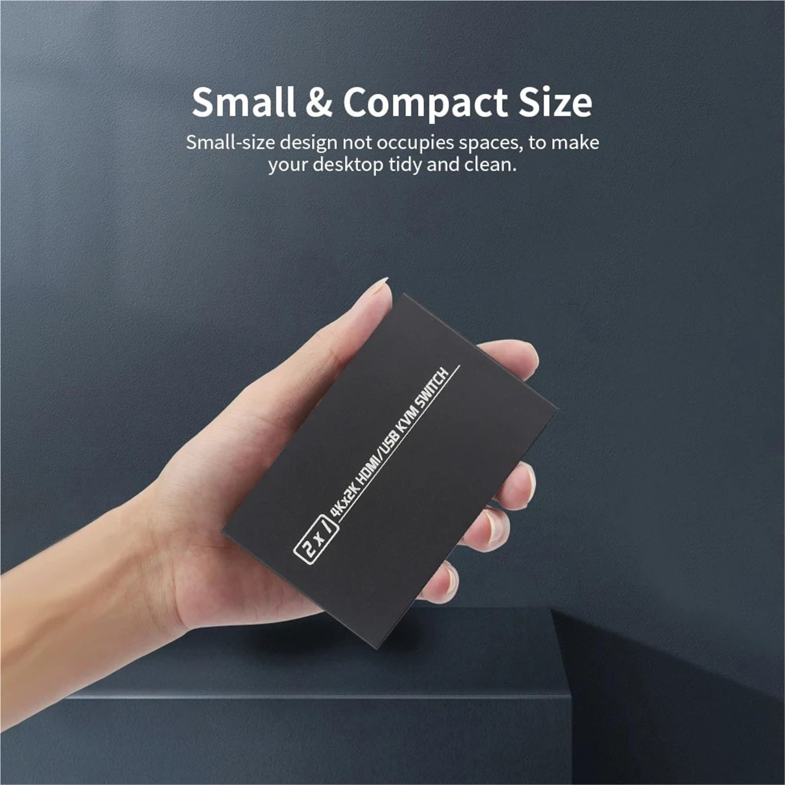 Conmutador KVM USB 2.0 4K, 2 en 1 salida HDMI+USB KVM compatible con HD 2 computadora compartida 1 monitor 1 juego de teclado mouse impresora