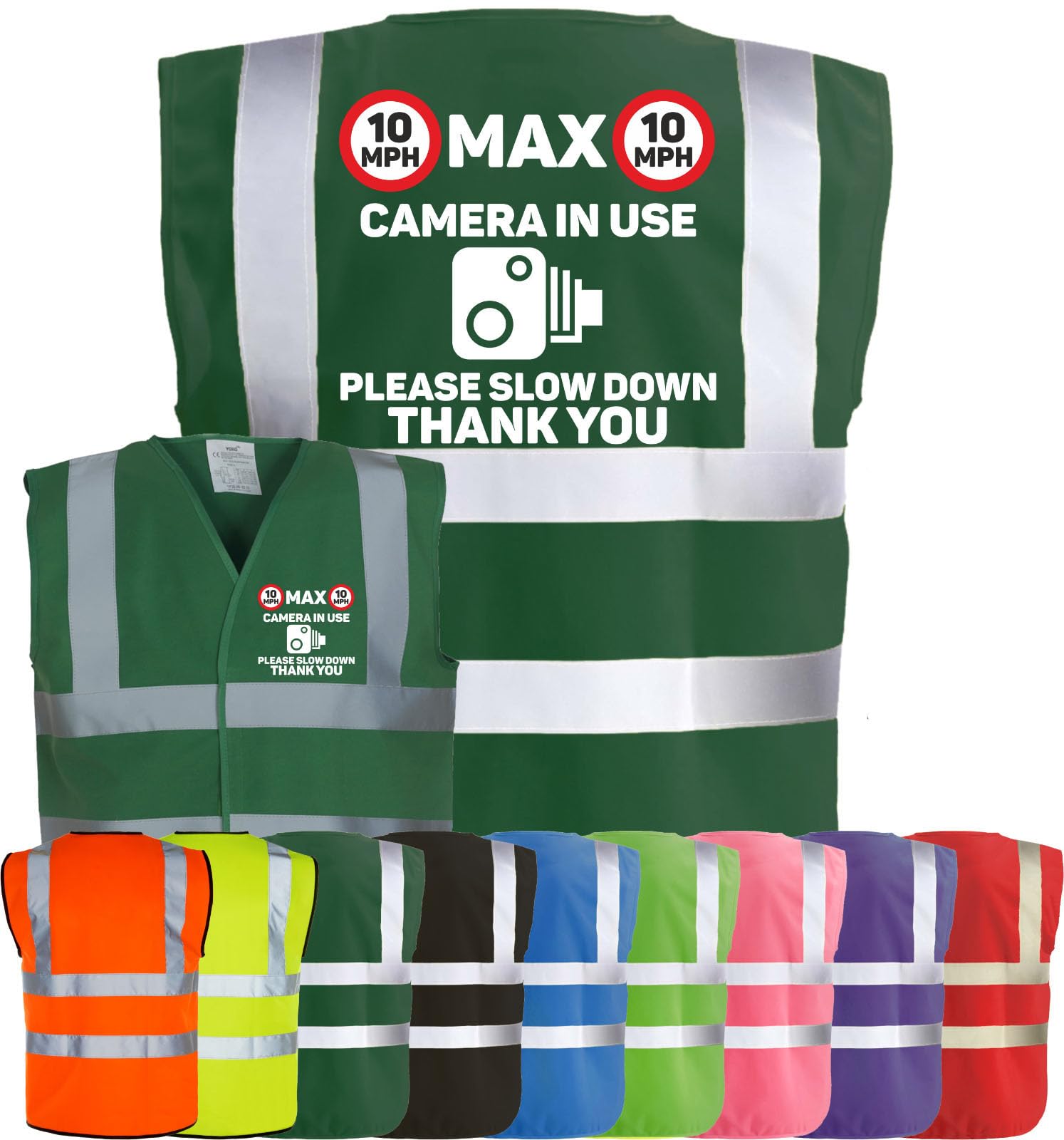 Corporate Togs Equine Hi-Vis 10mph Horse Equestrian Rider Safety Vest - Fastening, Health & Safety Compliant Waistcoat, Brace Hi-Vis Strips | Protective Safety Wear