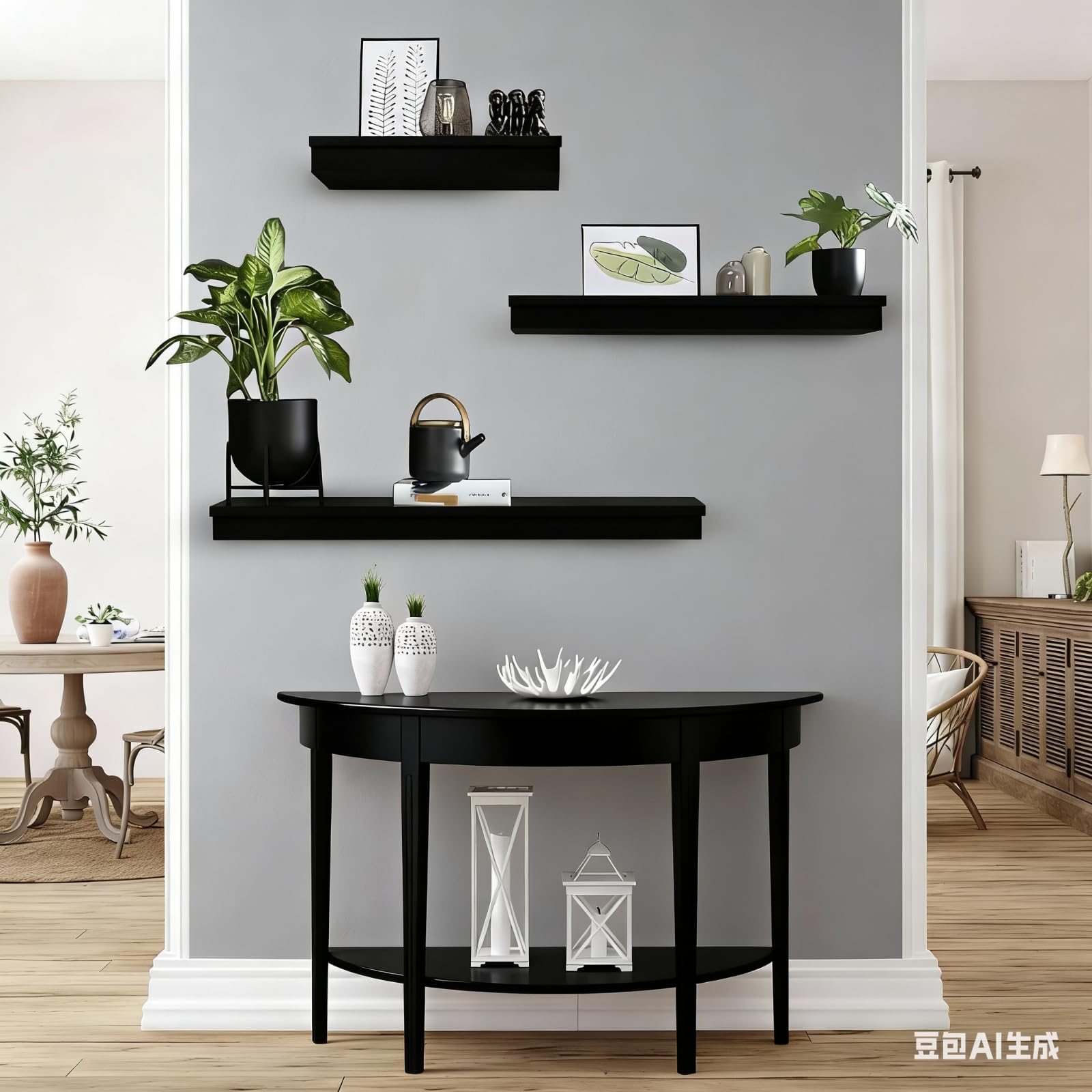Armoire à fusils murale dissimulée, étagère design avec compartiments secrets, solution de rangement compacte pour salon