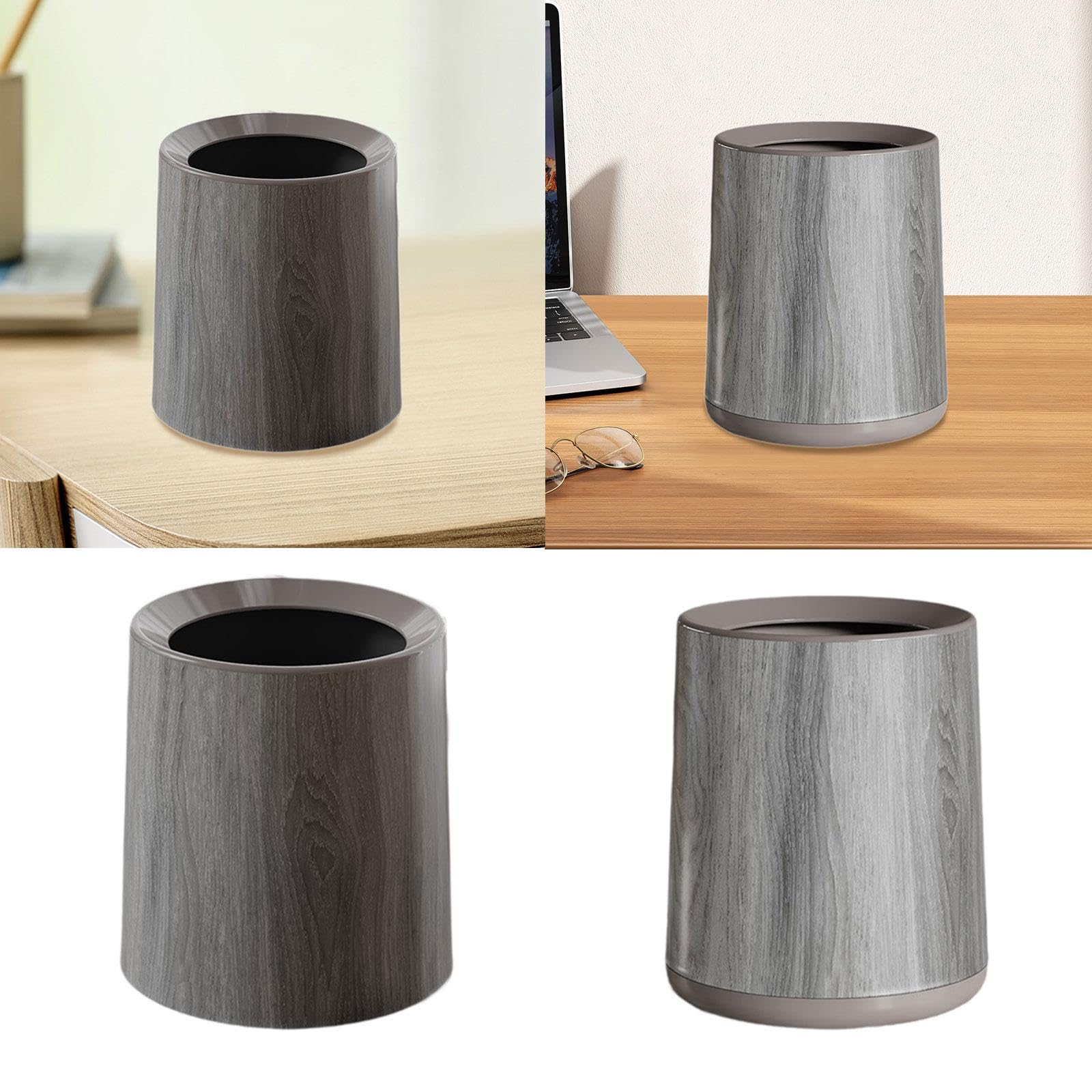 CALANDIS® Wood Grain Trash Can Room Aesthetic Stylish for Entryway Bathroom Study Room Without Base | Trash Cans & Wastebaskets | Household Supplies & Cleaning 3