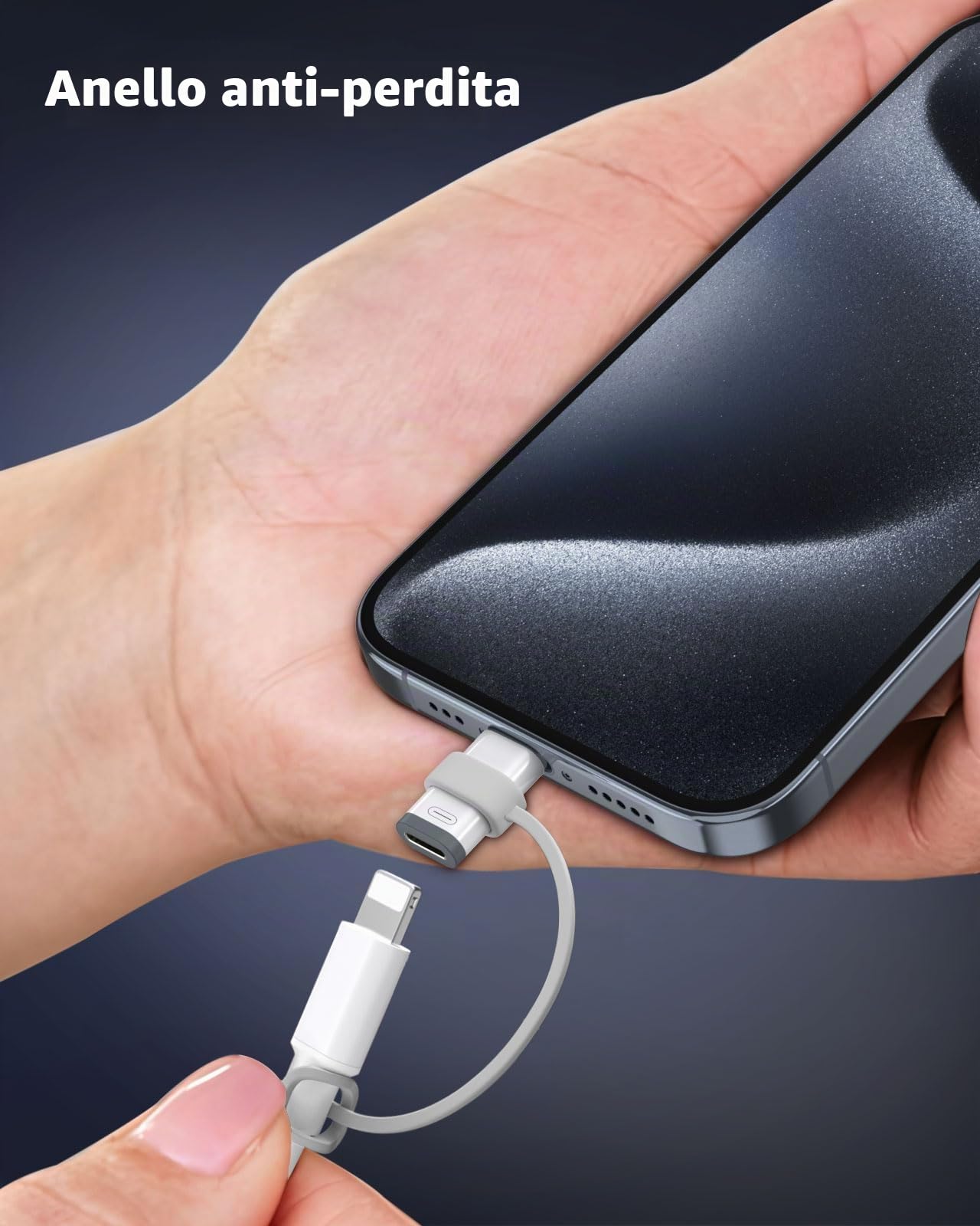 MoKo Adattatore da Lightning a USB C per iPhone 17 Air 16 16e 15 Pro Max Plus, 4 Pezzi, Bianco+Grigio