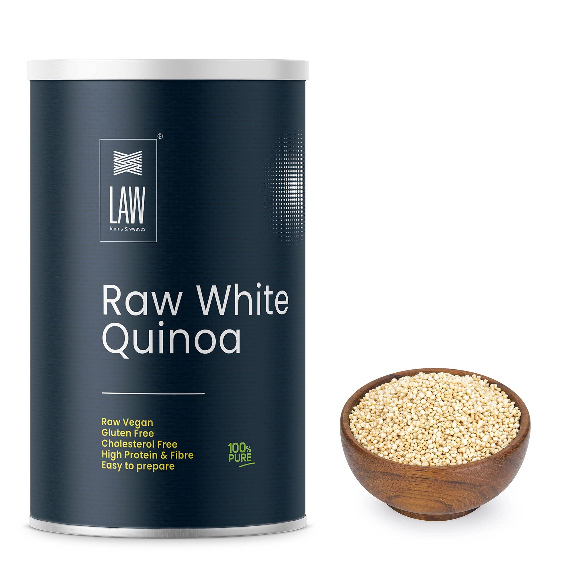 looms & weaves - RAW UNROASTED WHITE QUINOA SEEDS with High Fibre and Protein. Enriched with Anti- oxidants & Gluten free - 250 gm