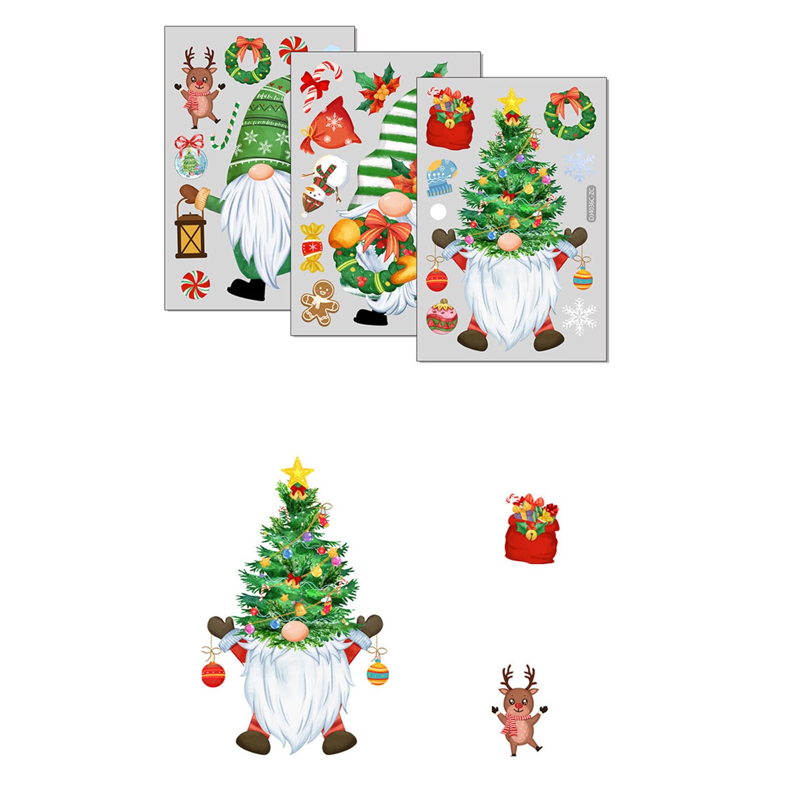 Buxuaaaa Christmas Window Clings Glass Door Sticker Gnomes Dwarf Faceless Stickers Set Double Sided Double Sided Glass Window Decals Suitable for Indoor and Outdoor Use