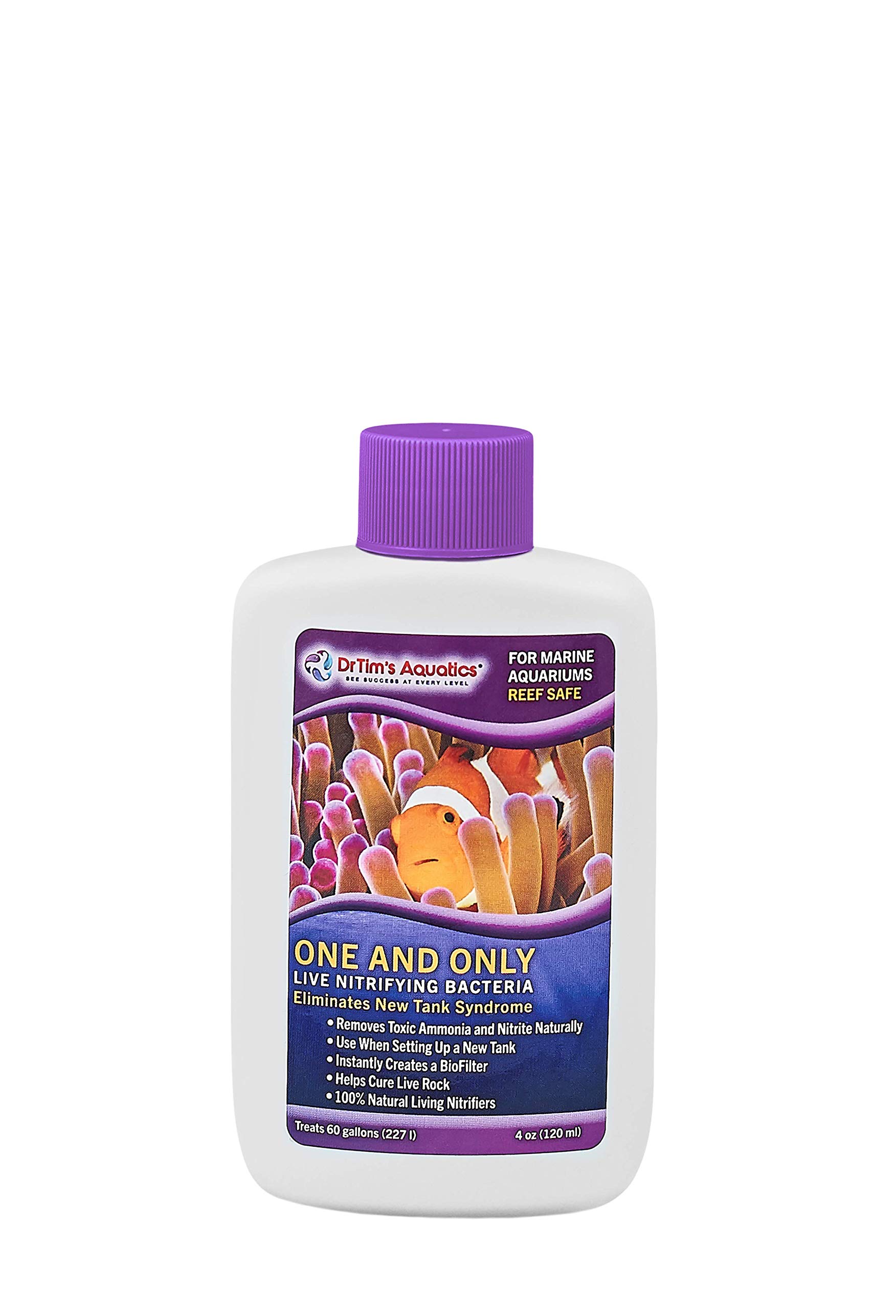 DrTim’s Aquatics One & Only for Reef Aquariums – 4 oz – Live Nitrifying Solution – Jumpstarts Cycling, Supports Biological Balance & Long-Term Water Stability