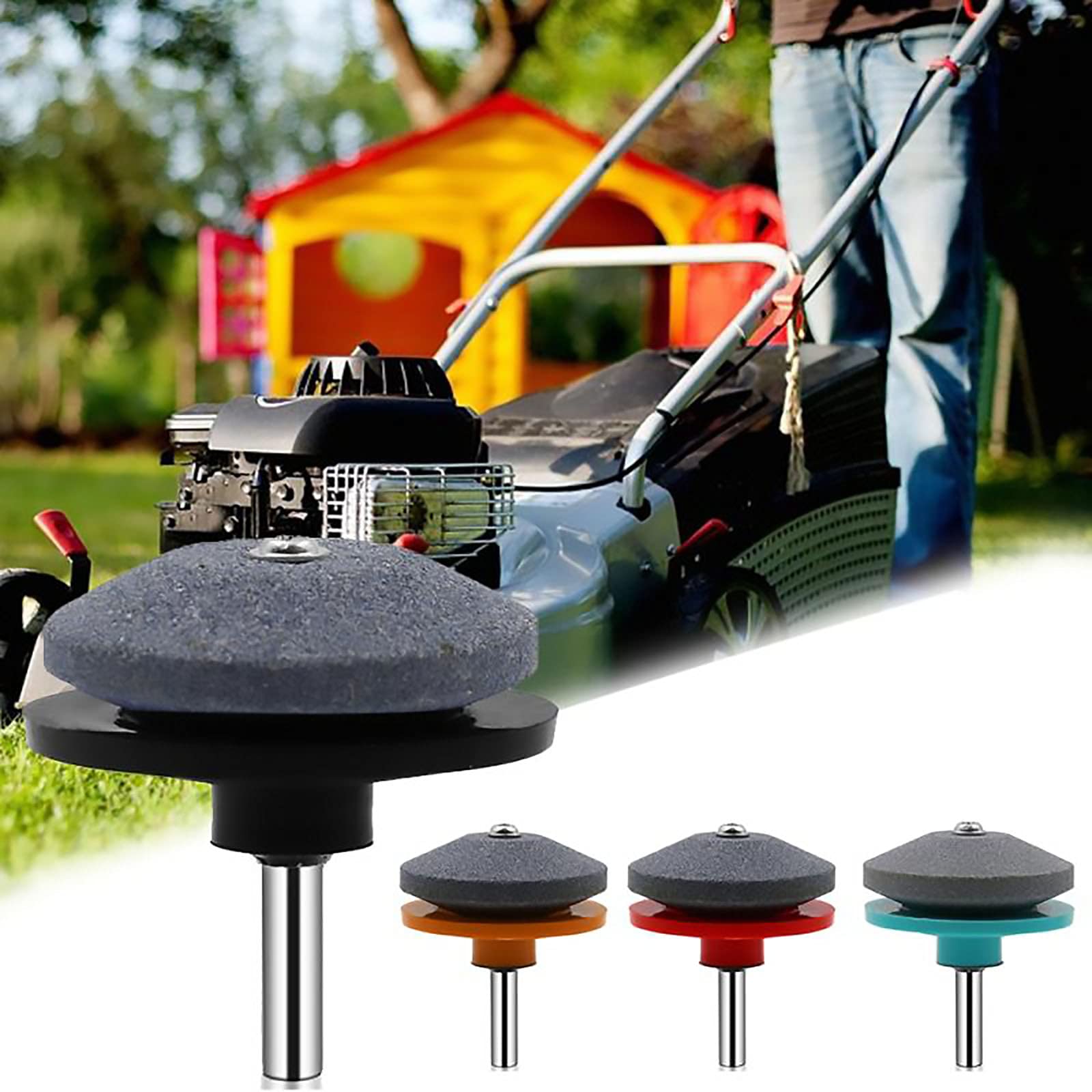 gotyou 5 Pezzi Affilacoltelli per Tosaerba, Affilacoltelli Universale,Affilatrice Testa Affilatrice,Affilacoltelli Multifunzione per Trapano Elettrico,Utensili per Affilare Utensili da Giardino