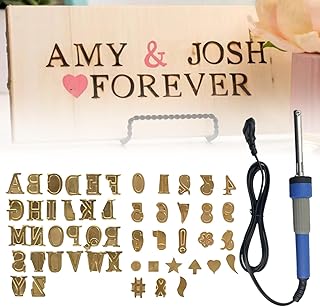 WUSAIRX 2025 New Wood Burning Kit with Letter Stamps, Wood Burning Pen with 26 Letters Alphabet, 10 Number and 10 Special Symbols, DIY Valentine's Day Birthday Gift (Blue)