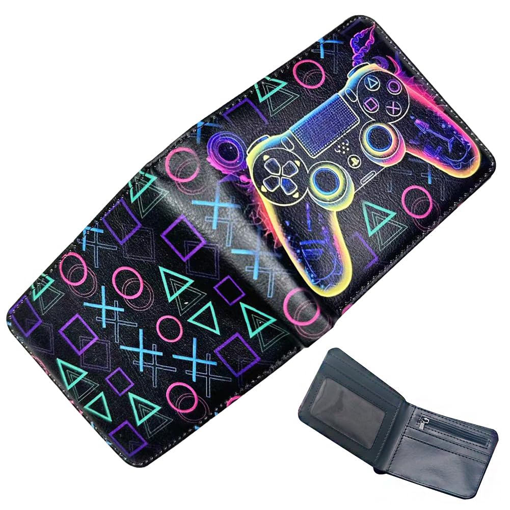 HGSHUO Geldbörse Controller Portemonnaie Gaming Geldbörsen Jungen Geldbeutel Gamepad Wallet Mitgebsel Brieftasche Zweifach Gefalteter Jugend Geburtstagsgeschenk Einfaches Tragen
