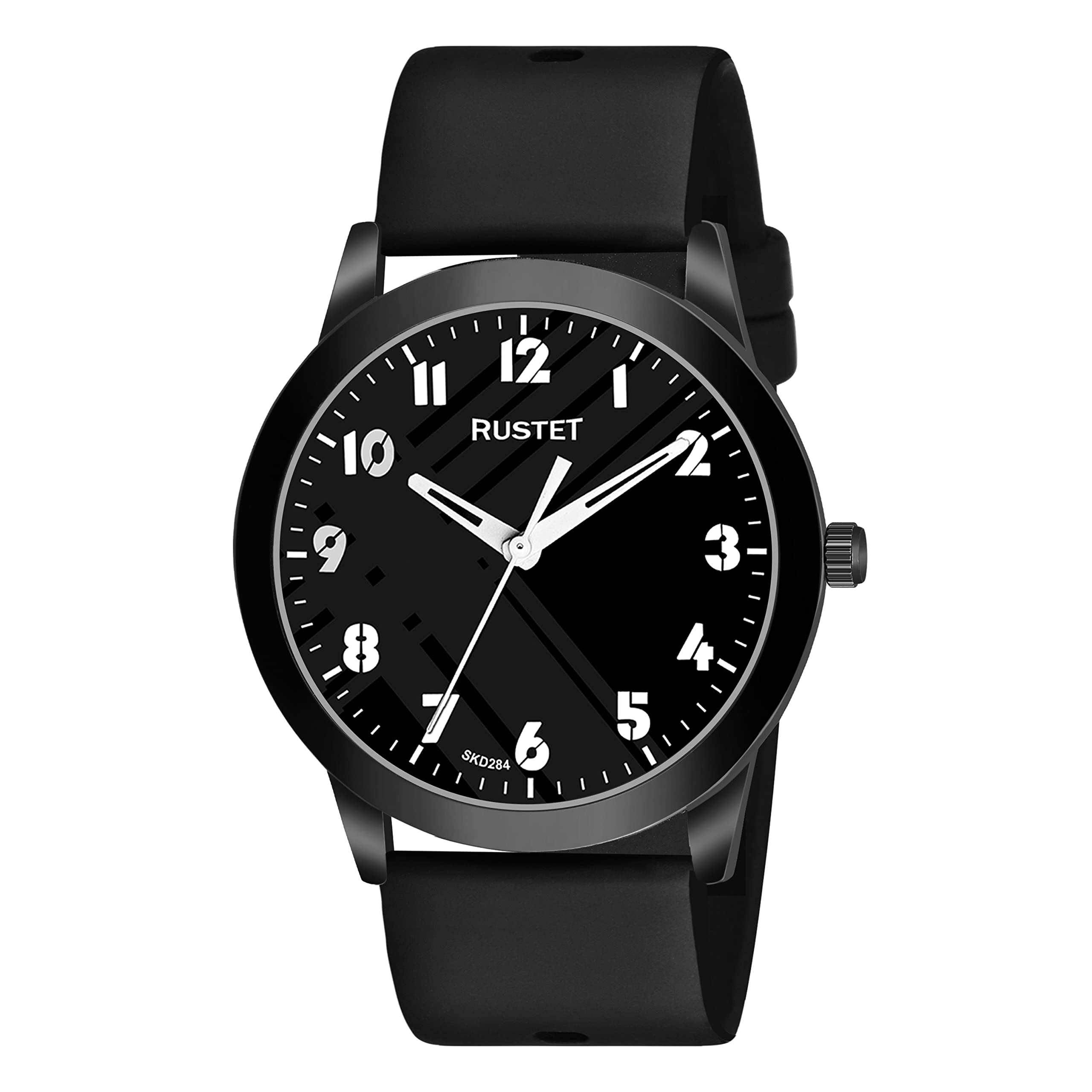 RUSTET Analogue Mens Black Silicone Strap Watch (Black Round Dial Black Strap,LD60-BK) (Black) (B0BZ521GJY) Amazon Price History, Amazon Price Tracker