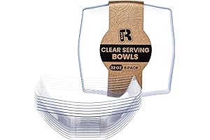 R-kay Square Plastic 32 oz Clear Disposable Bowls