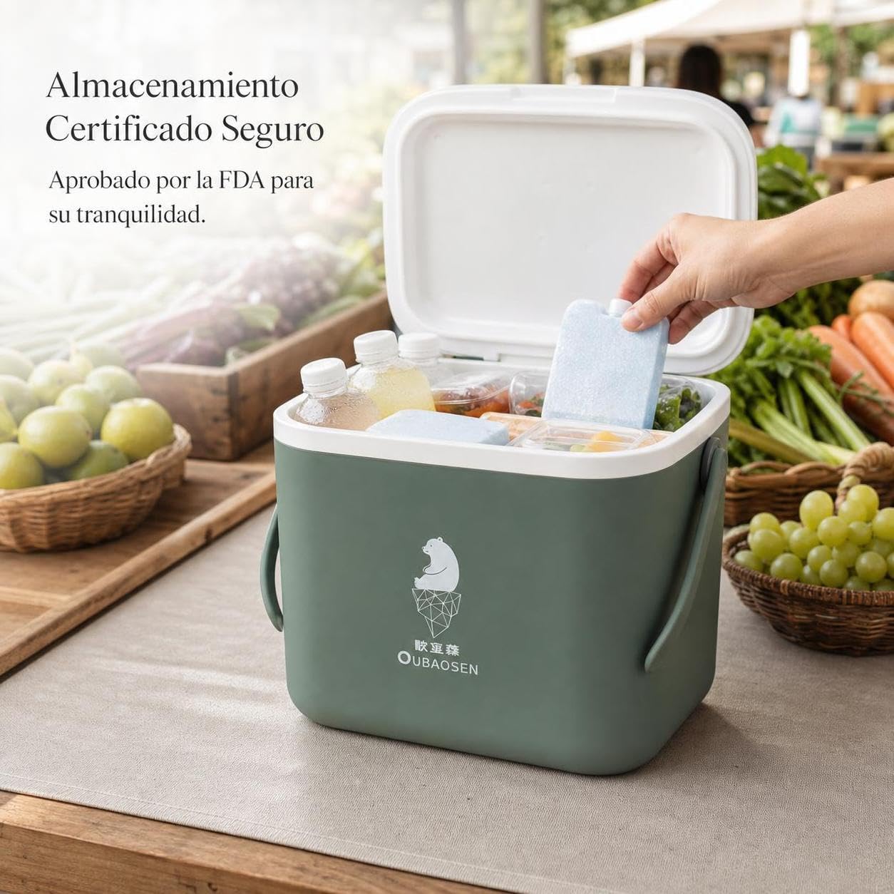Glacière Pique-Nique Isotherme Portable avec Pack Glace Camping, pour Les Loisirs - pour Les Vacances