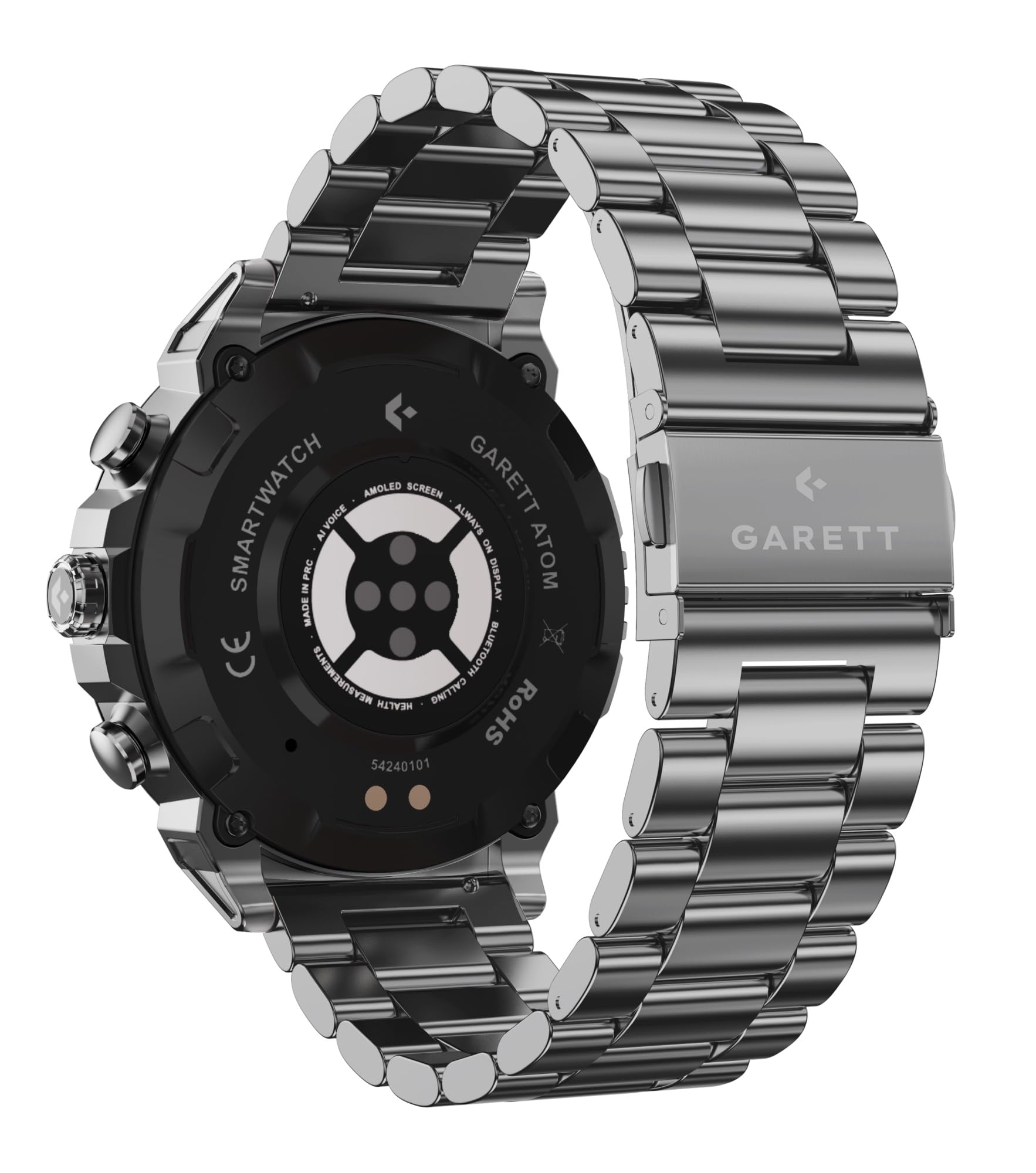 garett smartwatch uomo - 1,43″ - AMOLED - 8 giorni batteria Always On Display - Atom Argento Acciaio