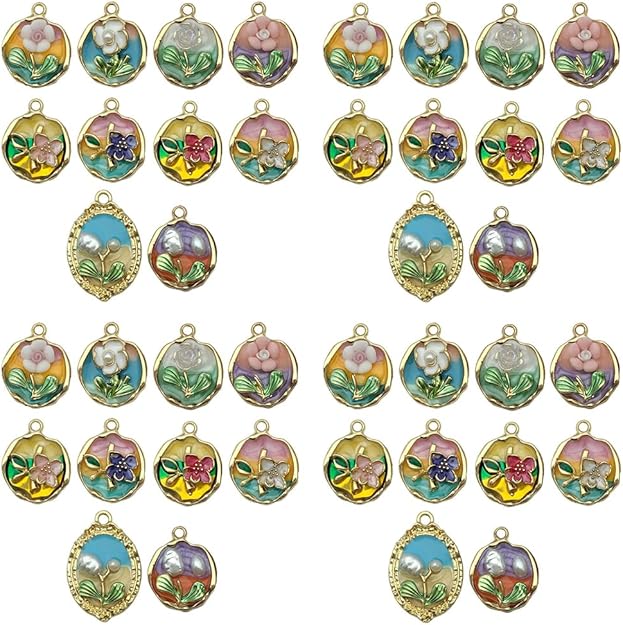 Sports Ball Connector Charms Set, Basketball Volleyball Soccer Baseball Softball Themed, Double Loop Design