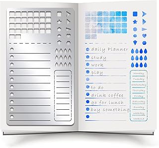 Metal Journal Stencils Planning Form Metal Stencil Straight Lines Stainless Steel Drawing Painting Stencil Bookmark Metal Stencil for Journaling Calendar Schedule Diary Scrapbooking