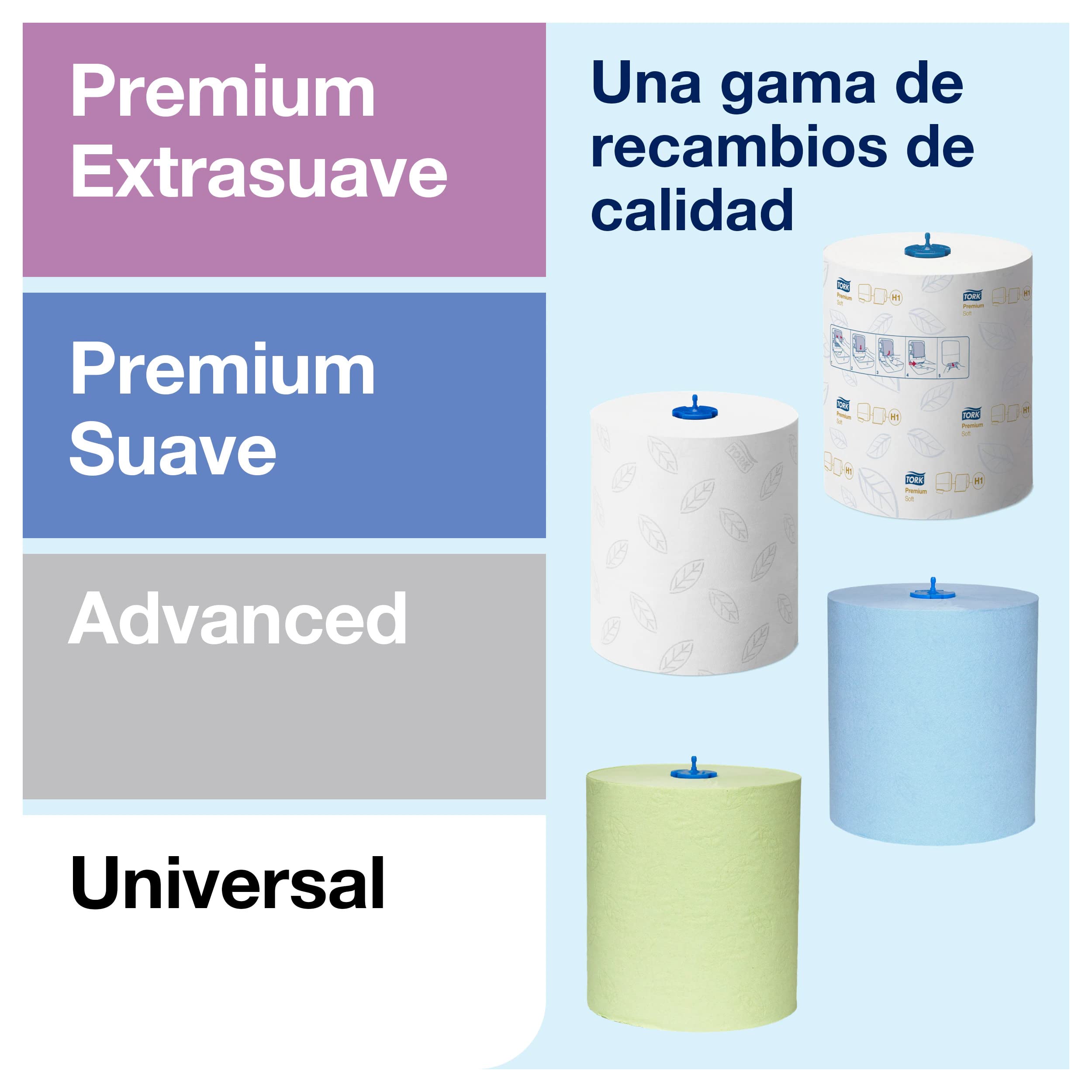 Tork Matic Dispensador Automático de Toallas de Mano en Rollo Blanco H1, Dispensación una a una, Línea Elevation, 551100