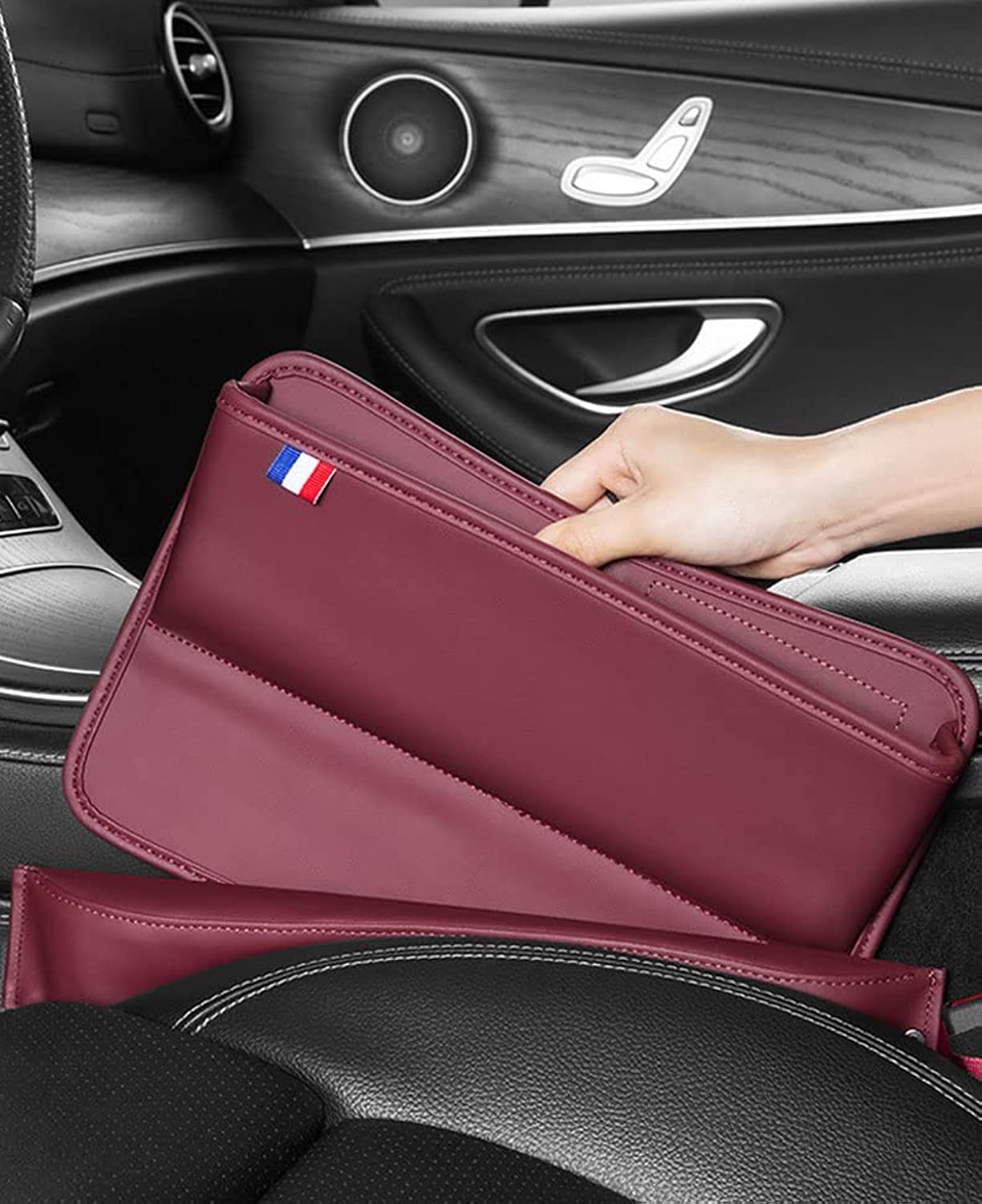 Car Seat Gap Filler Organizer Front Seat Gap Filler Between Car Seat and Console (brown)